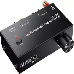 RCA 입력 RCA/3.5MM 출력 인터페이스 12V 1A 전원 어댑터를 포함한 저소음 작동을 갖춘 턴테이블 오디오