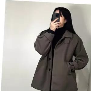 여성 오버핏 나그랑 숏 하프 코트 자켓 반코트 2color