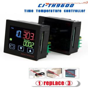 LCD 터치 스크린 버튼 디지털 온도 컨트롤러 CJ-TH9600 220VAC SSR 출력 시간 카운트 기능 히트 프레스 패