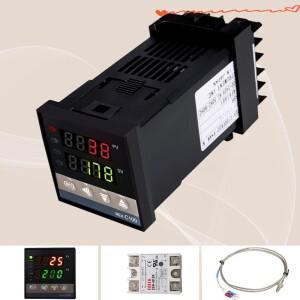 REX-C100 110V ~ 0 도 프로브 알람 디지털 PID 컨트롤러 키트 K 타입 센서 포함