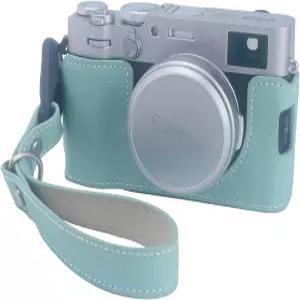 보완 X100VI 카메라 케이스 후지필름 후지 하프 가방 커버 민트 그린 가죽 하단 개봉 버전 핸드 스트랩