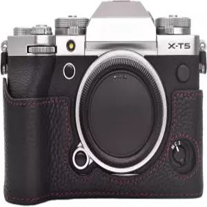 리에비 후지 XT5 케이스 - X-T5 디지털 카메라용 고품질 정품 가죽 하프 X-T5용 바디 보호 그립 블랙 뷰티
