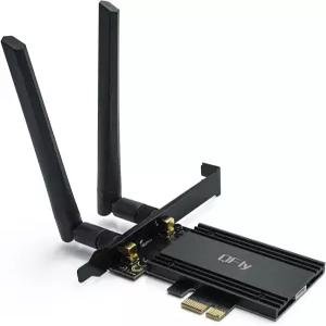 QFly PCIe WiFi 6E 카드 PC 게임용 AX210 네트워크 어댑터 블루투스 5.3 트라이밴드 802.11ax 5400Mbps