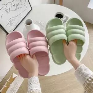 층간소음 방지 슬리퍼 뚱카롱 마카롱 구름 슬리퍼 EVA 쿠션 실내화 거실화 사무실 북카드