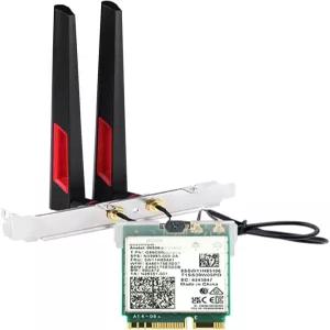 인텔 BE200 칩 6GHz 트라이밴드 8774Mbps BT 5.4 10dBi 고이득 안테나가 탑재된 데스크톱용 M.2 WiFi 7