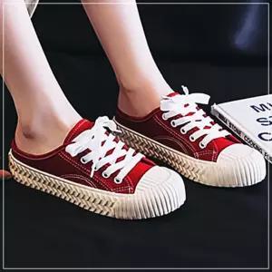 여성 블로퍼 스니커즈 캔버스 운동화 슬리퍼 뮬 FWFHEAI0