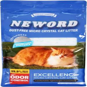 NEWORD 크리스탈 고양이 쓰레기 뭉치지 않는 - 8LB 99.99 먼지 없는 신선한 향의 발에 뛰어난 냄새 제어