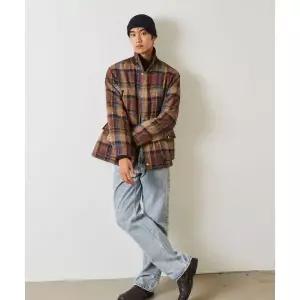 BEANPOLE MEN 울 체크 사파리 브라운 BC4938CP7D 910034