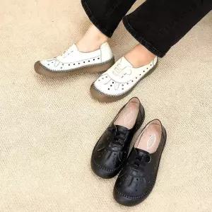 여자 데일리 펀칭 발편한 라운드토 로퍼 슈즈