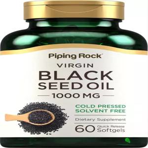 파이핑 락 블랙 씨드 오일 소프트젤 캡슐 1000mg 60알 콜드 프레스 솔벤트 프리 비 GMO 텐 보충제