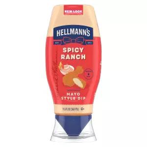 헬만스 스파이시 랜치 치킨 텐더 마요네즈 스타일 딥 맛있는 맛 인공 향료 없음 11.5 Fl Oz