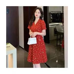 여성 데일룩 원피스 롱 빅사이즈 레드 하리핏 몸매 스커트 슬림핏 DAOL2