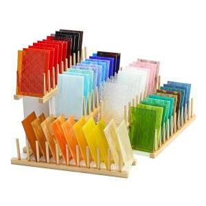 칙시스 50pcs 활기찬 스테인드글라스 시트 - 4x6 인치, DIY 공예 모자이크 프로젝트를 위한 아트 글라스 팩 - 무광택, 불투명 및 투명