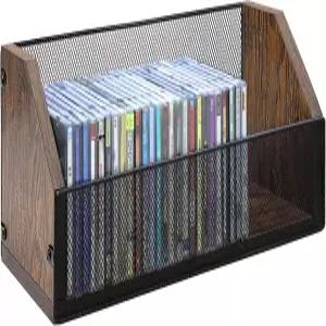 살라조리 CD 보관 랙 - 케이스에 38개의 풀 76개의 슬림 데스크탑 또는 옷장 스탠드 블루레이용 디스플레이