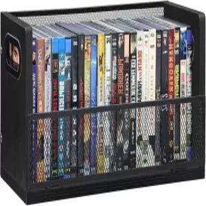 손잡이가 있는 살라조리 DVD 블러레이 보관 랙 28개의 또는 32개의 블루레이 케이스 데스크탑 옷장 비디오