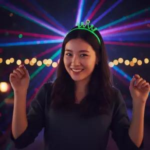 다있쏘몰 야광 왕관머리띠 웨딩헤어밴드