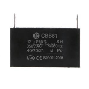 블랙 12uF 발전기 커패시터 CBB61 50 60Hz 350VAC 팬 모터  선박