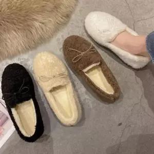 털단화 여성 사무실 데일리 편한 털안감 양털 로퍼