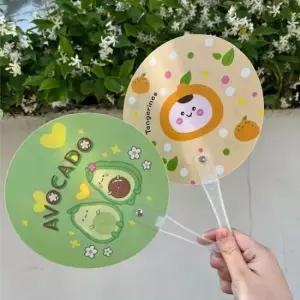 답례품 과일캐릭터 손잡이 부채 여름필수품 손부채