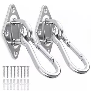 OHIYO 2PCS M10 스테인리스 스틸 패드 훅+2PCS 스냅 걸이용 헤비 듀티 해먹 스윙 세트 용량 1300파운드