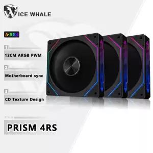 ICE Whale Prism 4RS ARGB PC 케이스 팬 120mm 인피니티 미러 디자인 마더보드 조명 동기화 4PIN PWM CPU