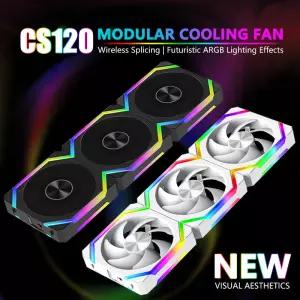 JUMPEAK CS120 ARGB 냉각 팬 360mm 모듈형 스택형 접합 PWM 게임용 PC 케이스 워터 쿨러용 자동 RGB