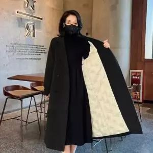 여성 모직 러블리 정장자켓 겹겹이 깔리 빅사이즈 덧댐 도톰 정장카라 모직코트 하프기장 다올1