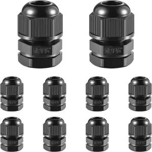 RTHIEAI 10 PCS 1/4 4-8mm NPT 나일론 케이블 선 조인트 개스킷 IP68 조절 가능 잠금 너트 변형 코드 그립