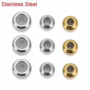 20pcs 8mm PVD 스테인레스 스틸 스페이서 비즈 실리콘 고무 스토퍼 함께 Diy 목걸이 쥬얼리 팔찌 결과