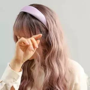 엔젤슈슈 새틴 펄 볼륨 헤어밴드 연보라 머리띠 새틴머리띠