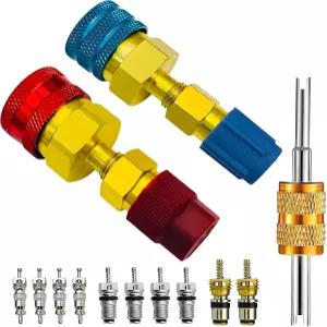 R1234YF 어댑터 대 R134A 퀵 커플러 R134a 차량 A/C 시스템용 AC 충전 냉매 에어컨 호스 피팅용 상하면