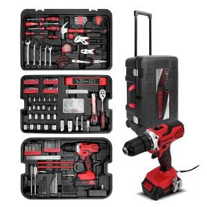 KINGTOOL 홈 툴 세트 키트 - 박스가 핸디맨에게 소유자, 수리 21V 드릴이 주택 포함된 파워 286개의 Max 다이어, PCS 세트, 키트, 완벽합니다 무선 메카닉 오토 롤링