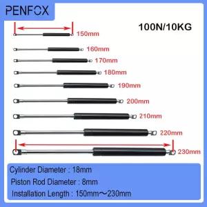 1PC 150-230mm 10kg/100N 자동차 유압 리프트 지원 스트럿 스프링 힌지 주방 찬장 가구 하드웨어