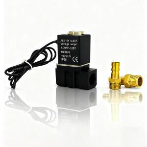 DC12/24V AC110/220V 일반적으로 닫힌 상태 1/4인치 무소음 오일프리 양방향 공압 솔레노이드 밸브 304/브