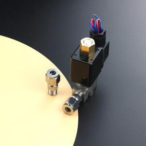 정상 개방 스테인레스 바디 양방향 오일 애시드 솔레노이드 밸브 실리콘 개스킷 VX2120-08-SS-NO AC220V DC