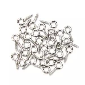 100개/묶음 8/10mm 작은 양 눈 모양 네일 나사 미니 고리 구멍 비즈 참 펜던트 DIY 쥬얼리 부자재