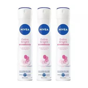 니베아 데오드란트 스프레이 엑스트라 브라이트 200ml 3개