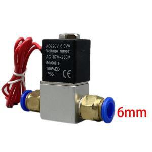 12V 24V 220V 공압 전기 솔레노이드 밸브 2위치 포트 상시닫힘 NC 공기 마그네틱 6mm 8mm 호스 바브 연결