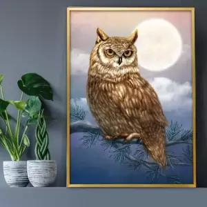 안방액자 부엉이그림 액자 풍수그림 돈들어오는 A2 OWL10