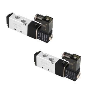 4V110-06 DC12V 24V AC220V 공압 전기 솔레노이드 밸브 5 방향 2위치 제어 공기 가스 마그네틱