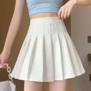 WL 테니스룩 A라인 플리츠 주름 여성 미니 스커트 봄 여름 데일리룩 투인원