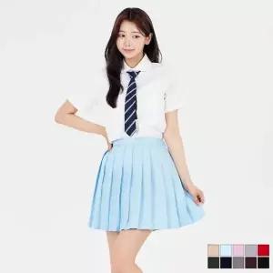 WL 크레파스 단색 플리츠 교복치마(10color) 교복 학생복