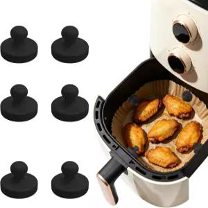 6PCS 에어프라이어 라이너 자석 양피지용 실리콘 일회용 안전하게 잠그고 보관할 수 있는 액세서리 및 종이