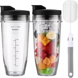 닌자 BN401 SS401 24Oz 블렌더 컵 교체 부품과 함께 사용 가능한 To-Go 뚜껑이 있는 BL450 푸디 트위스티