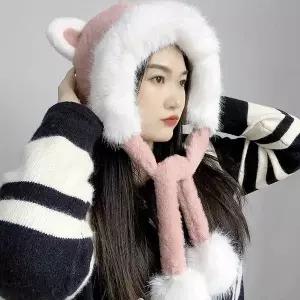 귀도리 핑크 귀달이 모자 곰돌이 군밤 귀마개 귀도리 겨울