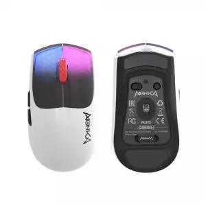 MONKA G966W 화이트 초경량 게이밍 마우스 논슬립마우스패드포함