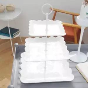 3단케이크접시 3단 사각 케이크 스탠드 파티 디저트 트레이 접시 1P