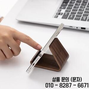다기능 단단한 나무 전화 홀더 검은 호두 프론트 데스크 명함 디스플레이 랙 홈 오피스 장식