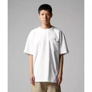 DICKIES 베이직 루즈핏 포켓 티셔츠 White