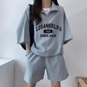 여성 여름 데일리 반팔 트레이닝 츄리닝 세트